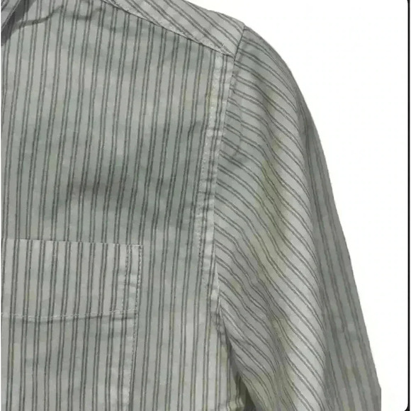 Janie and Jack Boy's Size 8 Beige Striped Button-Down Shirt Casual - Picture 2 of 5